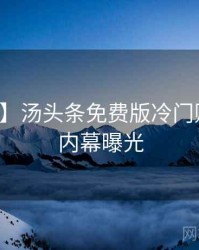 【全景】汤头条免费版冷门贴士真实内幕曝光