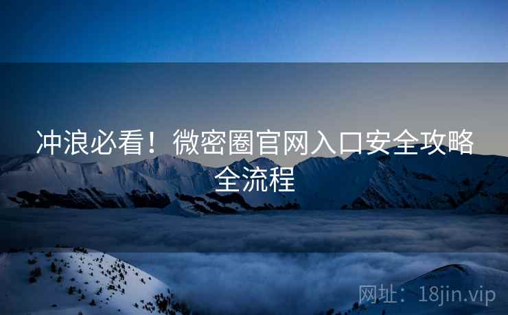 冲浪必看！微密圈官网入口安全攻略全流程