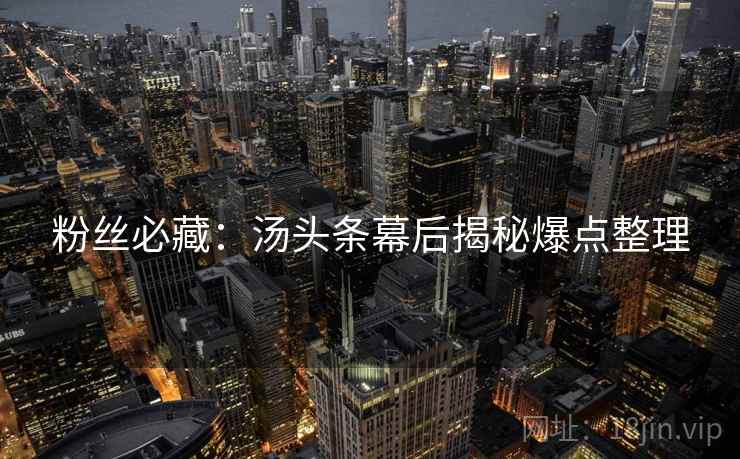 粉丝必藏：汤头条幕后揭秘爆点整理