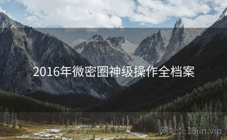 2016年微密圈神级操作全档案